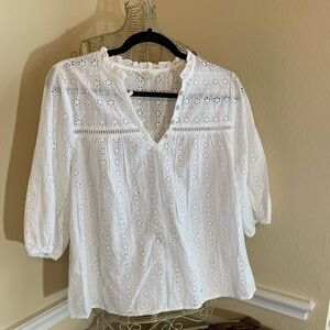 Caslon‎ White Eyelet Blouse